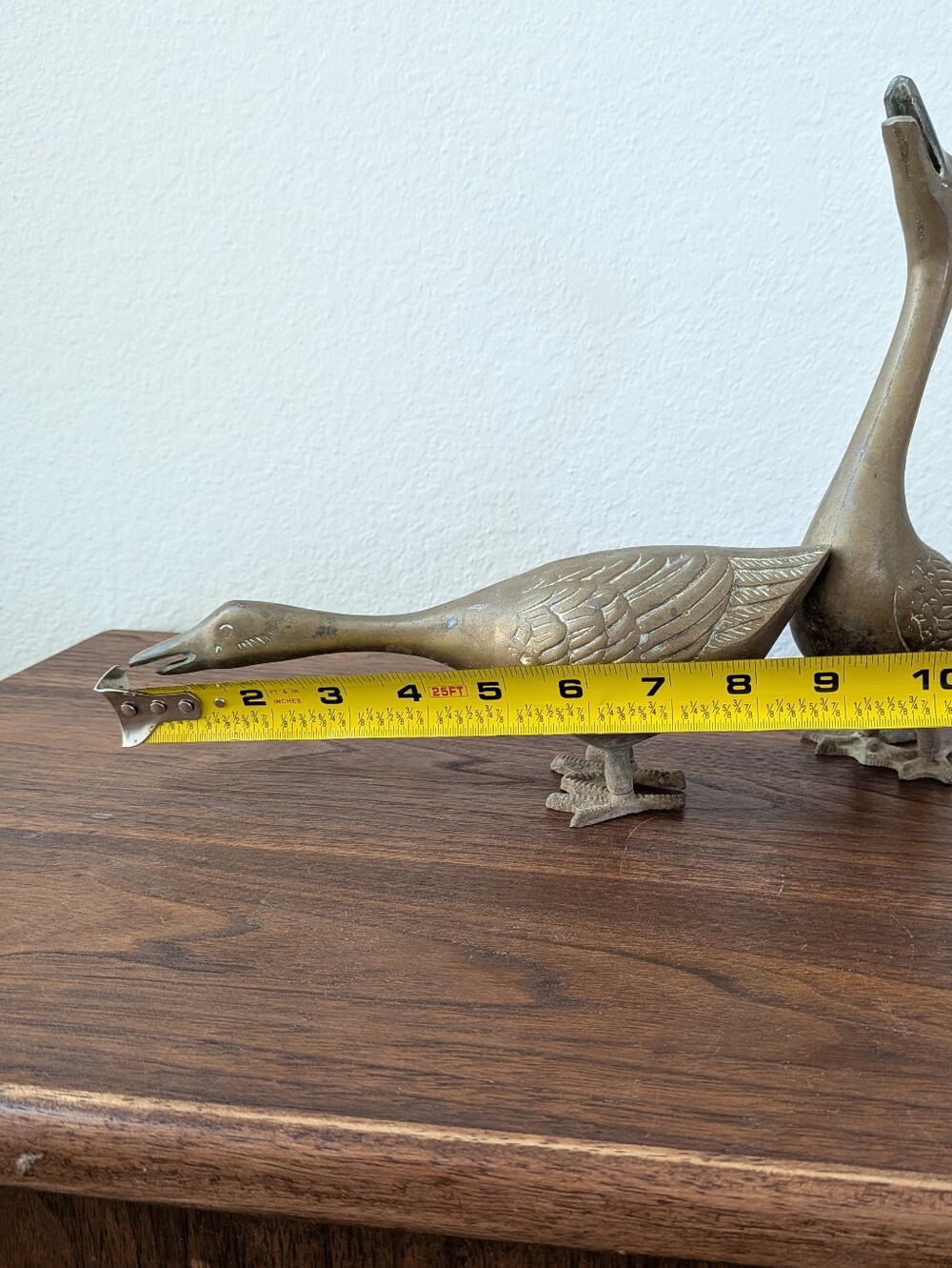 Vintage Pair Brass Geese Figurines Duck Statues MCM Decor - Picture 15 of 16